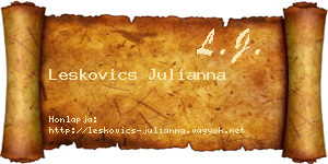 Leskovics Julianna névjegykártya